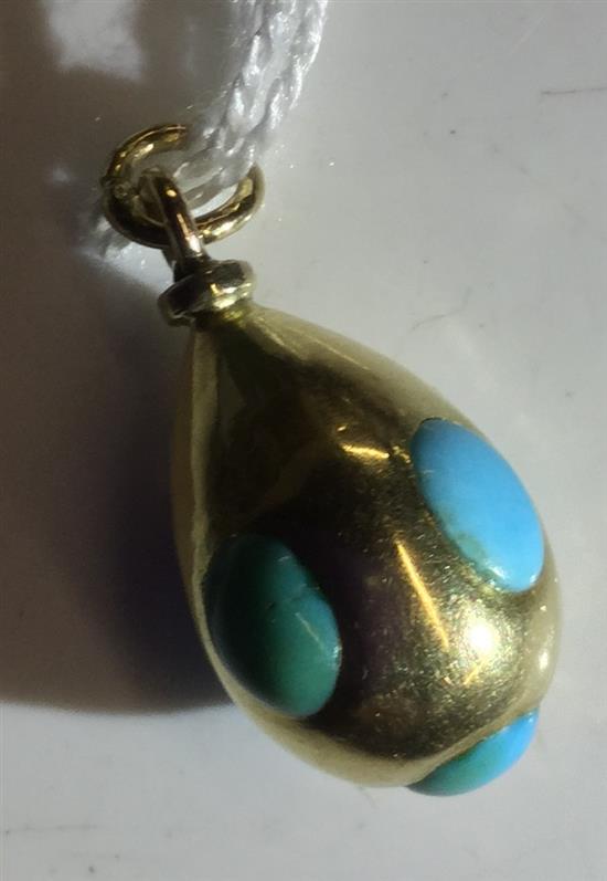 Gold and turquoise pendant